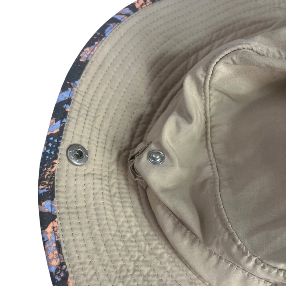 Mission Boonie Hat Snap Brim Drawstring Beige Camo Trim Outdoor Sun Protection - Picture 3 of 6